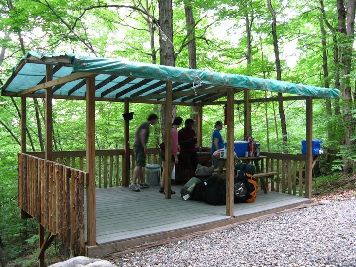 Tarped platform Malouf's Campground