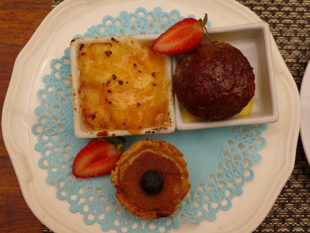 Selection of South African desserts on a plate in Stellenbosch, home of South Africa wine tour