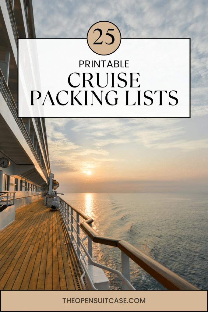 printable cruise packing lists pinnable image