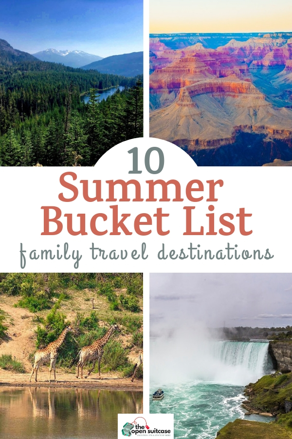 Take an epic summer vacation this year! Check out these bucket list destinations for your family trip - see the Eiffel Tower, go on safari or visit one of the beautiful US National Parks. Adventure awaits! #travelplanning #luxurytravel #traveldestinations