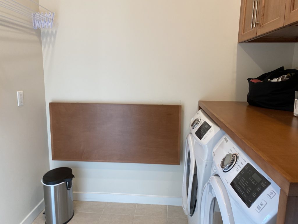 Blank wall in a home laundry room