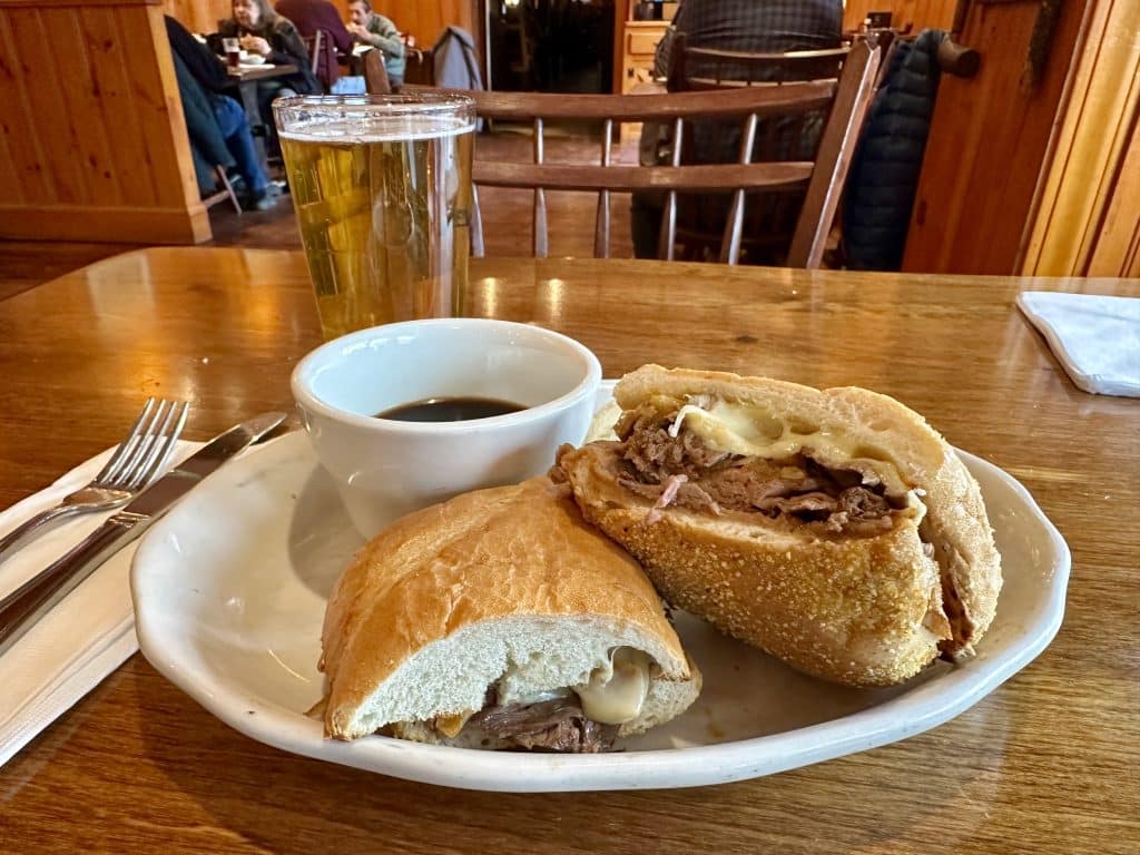 French dip sandwich at Foster's Coach House Tavern.